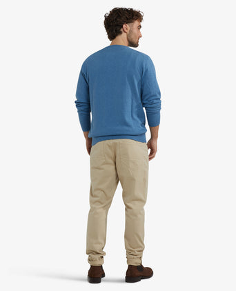 Trui Katoen-Kasjmier Ronde Hals | Worker Blue