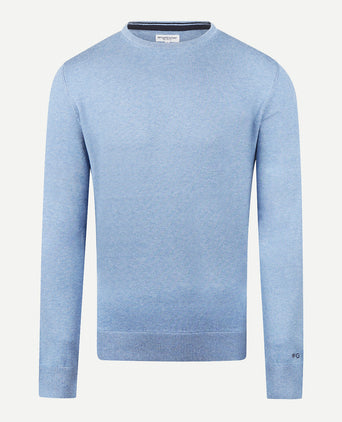 Sweater Cotton Merino Crew Neck | Ice Blue