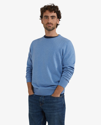 Sweater Cotton Merino Crew Neck | Ice Blue