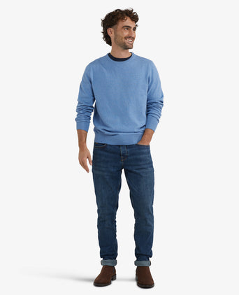Sweater Cotton Merino Crew Neck | Ice Blue