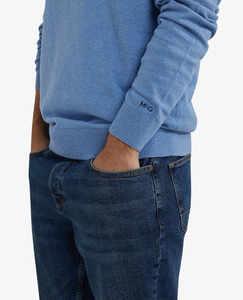 Sweater Cotton Merino Crew Neck | Ice Blue