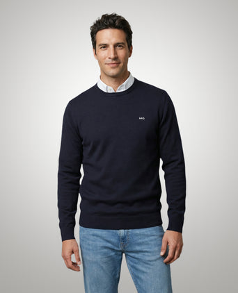 Sweater Cotton-Cashmere Round Neck | Navy