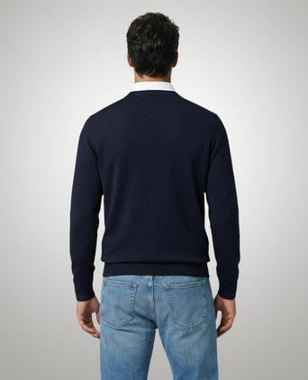 Sweater Cotton-Cashmere Round Neck | Navy