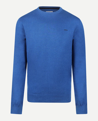 Sweater Cotton Cashmere Round Neck | Cobalt
