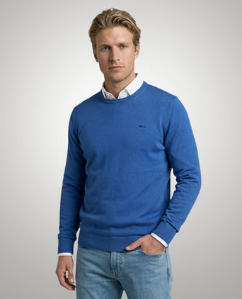 Sweater Cotton-Cashmere Round Neck | Cobalt