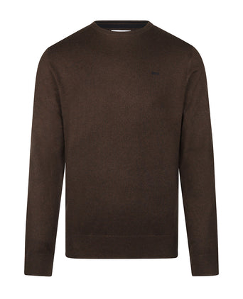 Trui Katoen-Kasjmier Ronde Hals | Chocolate Brown