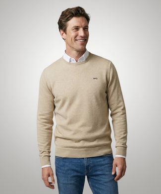 Sweater Cotton-Cashmere Round Neck | Sand Sweater Cotton-Cashmere Round Neck | Sand