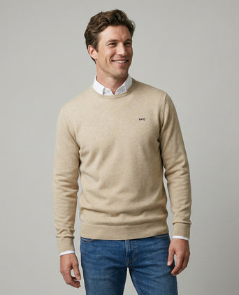 Sweater Cotton-Cashmere Round Neck | Sand