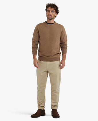 Sweater Cotton Merino Crew Neck | Walnut