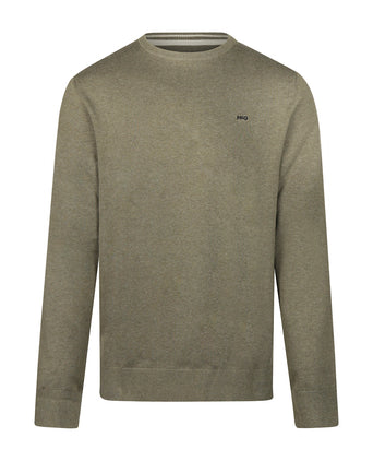 Trui Katoen-Kasjmier Ronde Hals | Light Olive