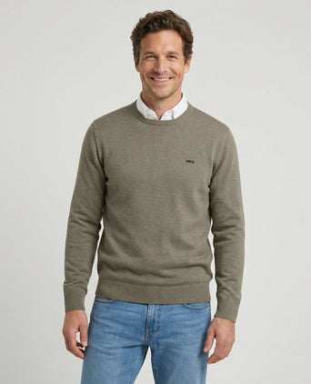 Sweater Cotton-Cashmere Round Neck | Light Olive