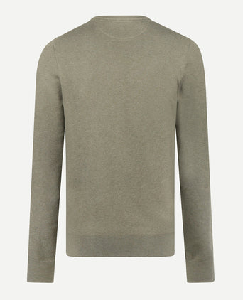Trui Katoen-Kasjmier Ronde Hals | Light Olive