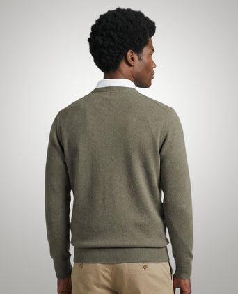Trui Katoen-Kasjmier Ronde Hals | Light Olive