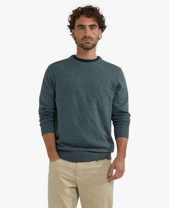 Sweater Cotton Merino Crew Neck | Winter Sage