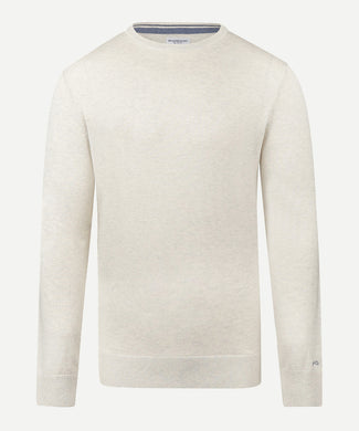 Cotton Merino Crew Neck Sweater | Off White Cotton Merino Crew Neck Sweater | Off White