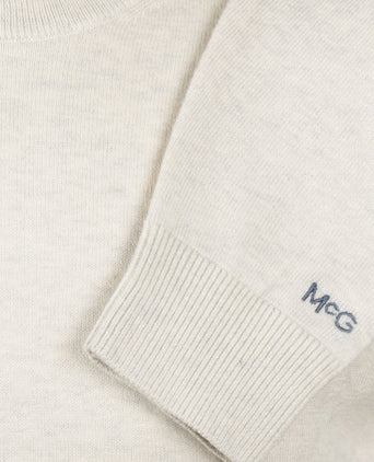 Cotton Merino Crew Neck Sweater | Off White