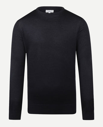 Luxury Merino Wool Crew Neck Sweater | Navy