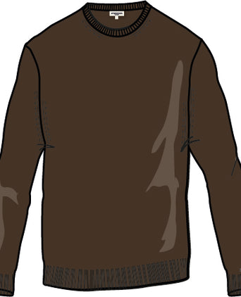 Luxury Merino Wool Crew Neck Sweater | Chocolate Brown