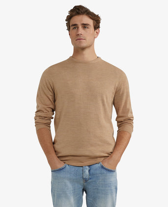 Luxury Merino Wool Crew Neck Sweater | Camel