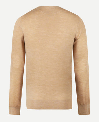 Luxury Merino Wool Crew Neck Sweater | Camel