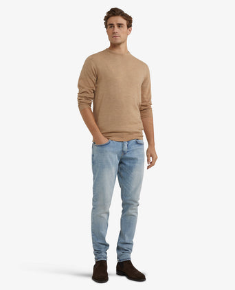 Luxury Merino Wool Crew Neck Sweater | Camel