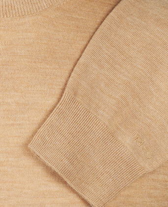 Luxury Merino Wool Crew Neck Sweater | Camel