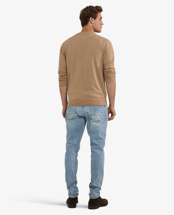 Luxury Merino Wool Crew Neck Sweater | Camel