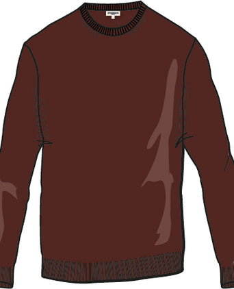 Luxury Merino Wool Crew Neck Sweater | Burgundy