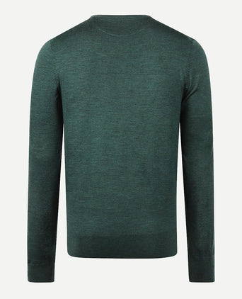 Luxury Merino Wool Crew Neck Sweater | Winter Sage