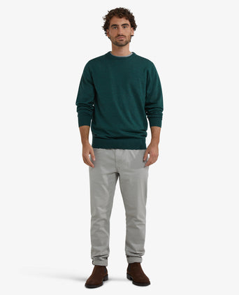 Luxury Merino Wool Crew Neck Sweater | Winter Sage
