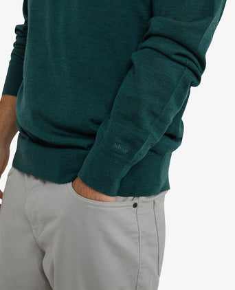 Luxury Merino Wool Crew Neck Sweater | Winter Sage