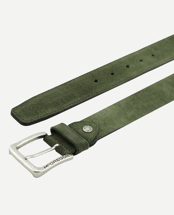 Suède leren riem | Olive