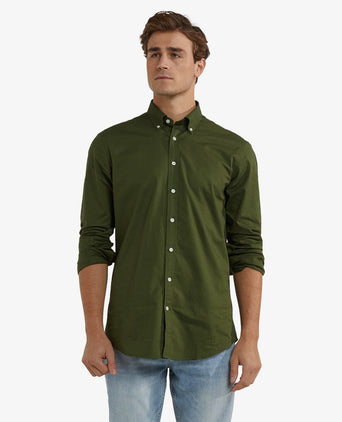 Oxford Stretch Shirt | Dark Olive