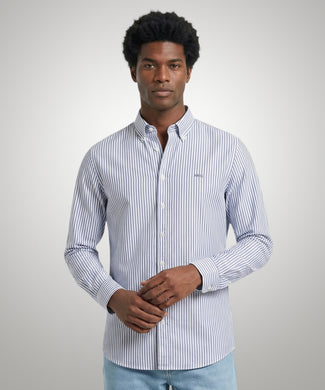 Oxford Shirt Large Stripe | Navy Oxford Shirt Large Stripe | Navy