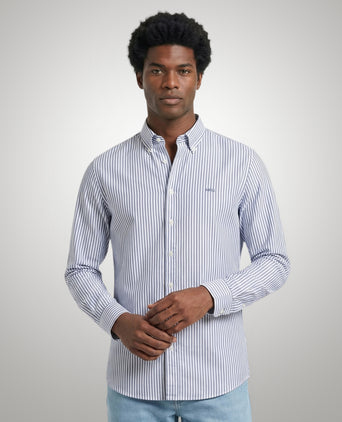 Oxford Shirt Large Stripe | Navy