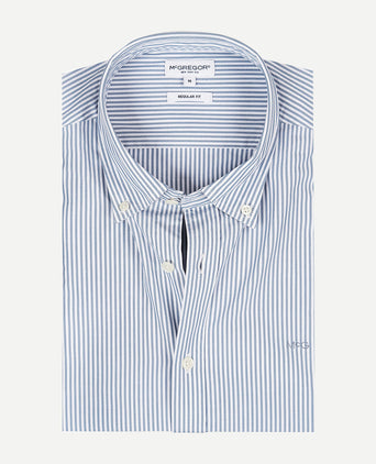 Poplin Stripe Shirt | Worker Blue
