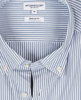 Poplin Stripe Shirt | Worker Blue