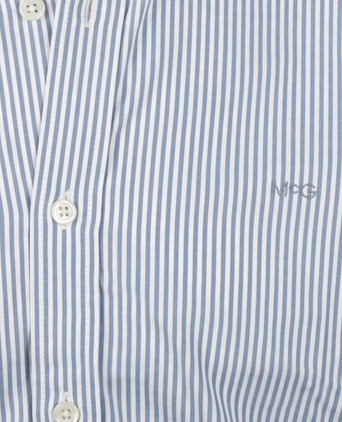 Poplin Stripe Shirt | Worker Blue