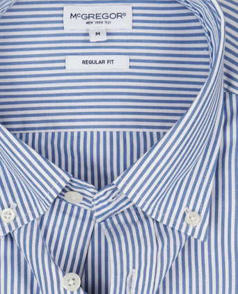 Overhemd Poplin Streep | Kobalt