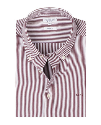 Overhemd Poplin Streep | Burgundy