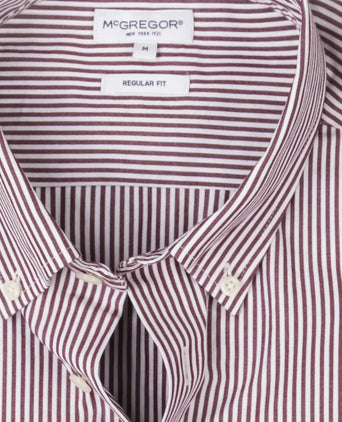 Overhemd Poplin Streep | Burgundy