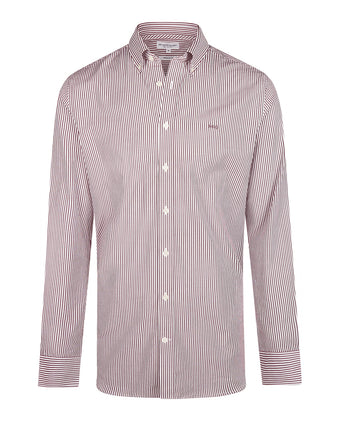 Poplin Stripe Shirt | Burgundy