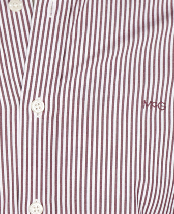 Overhemd Poplin Streep | Burgundy