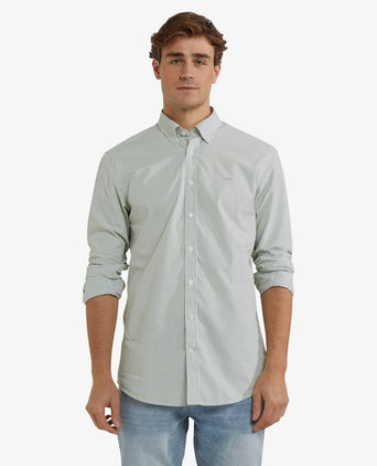 Overhemd Poplin Streep | Moss Green