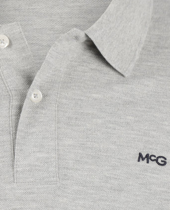 Long Sleeve Piqué Polo | Medium Grey Melange