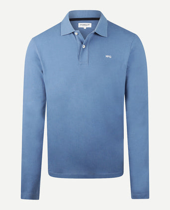 Long Sleeve Piqué Polo | Worker Blue