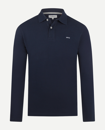 Long Sleeve Piqué Polo | Navy