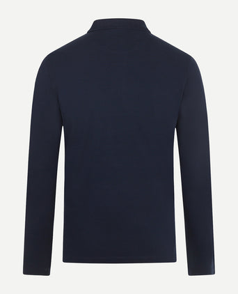 Polo piqué lange mouw | Navy