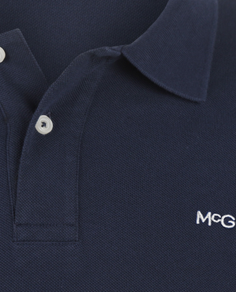 Polo piqué lange mouw | Navy