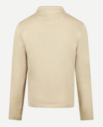 Polo piqué lange mouw | Sand